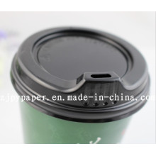 Paper Cup Lid Cover (White/black styrene travel lid) -Pcl-3